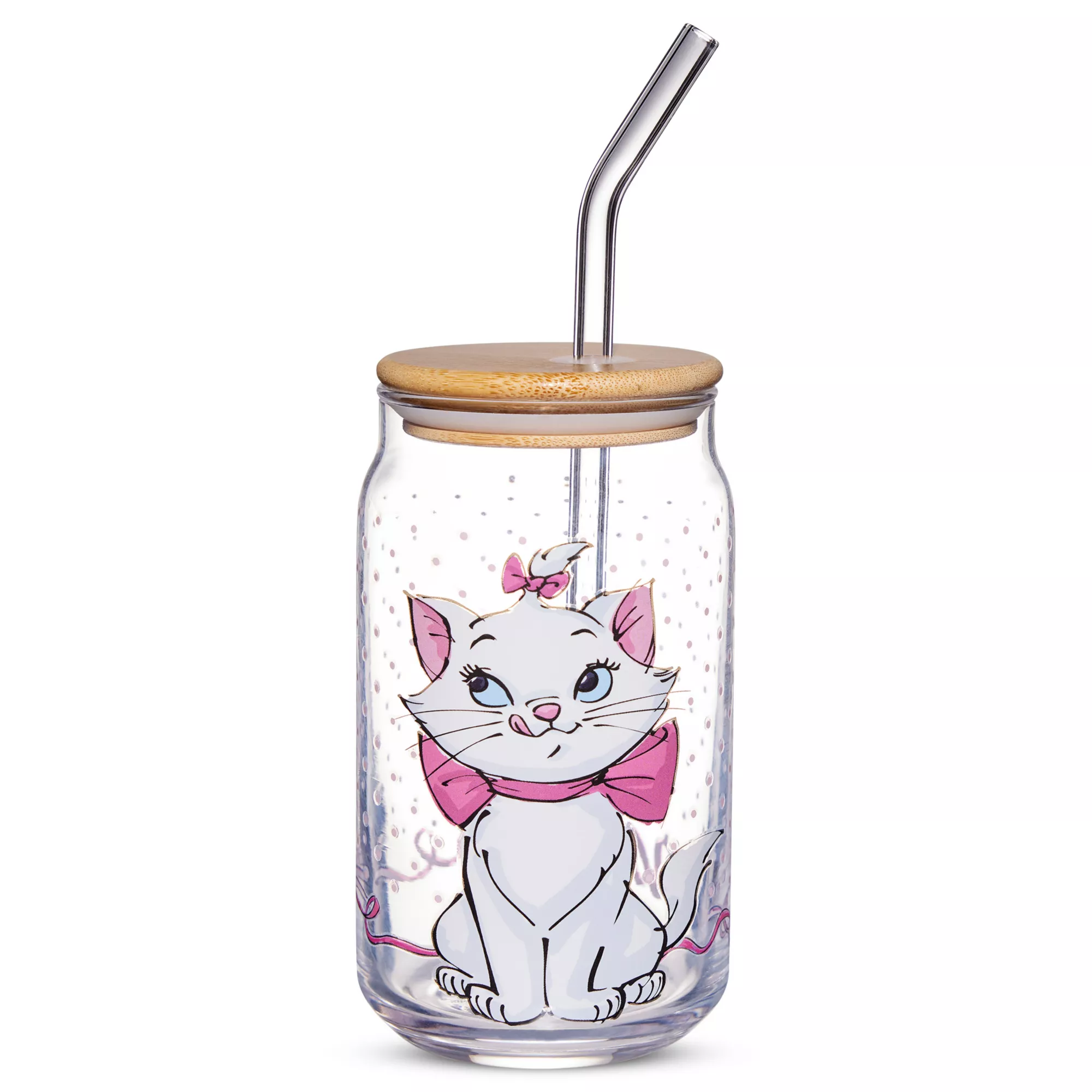 Marie Glass Cup with Straw 16 oz. - Aristocats at Spencer's