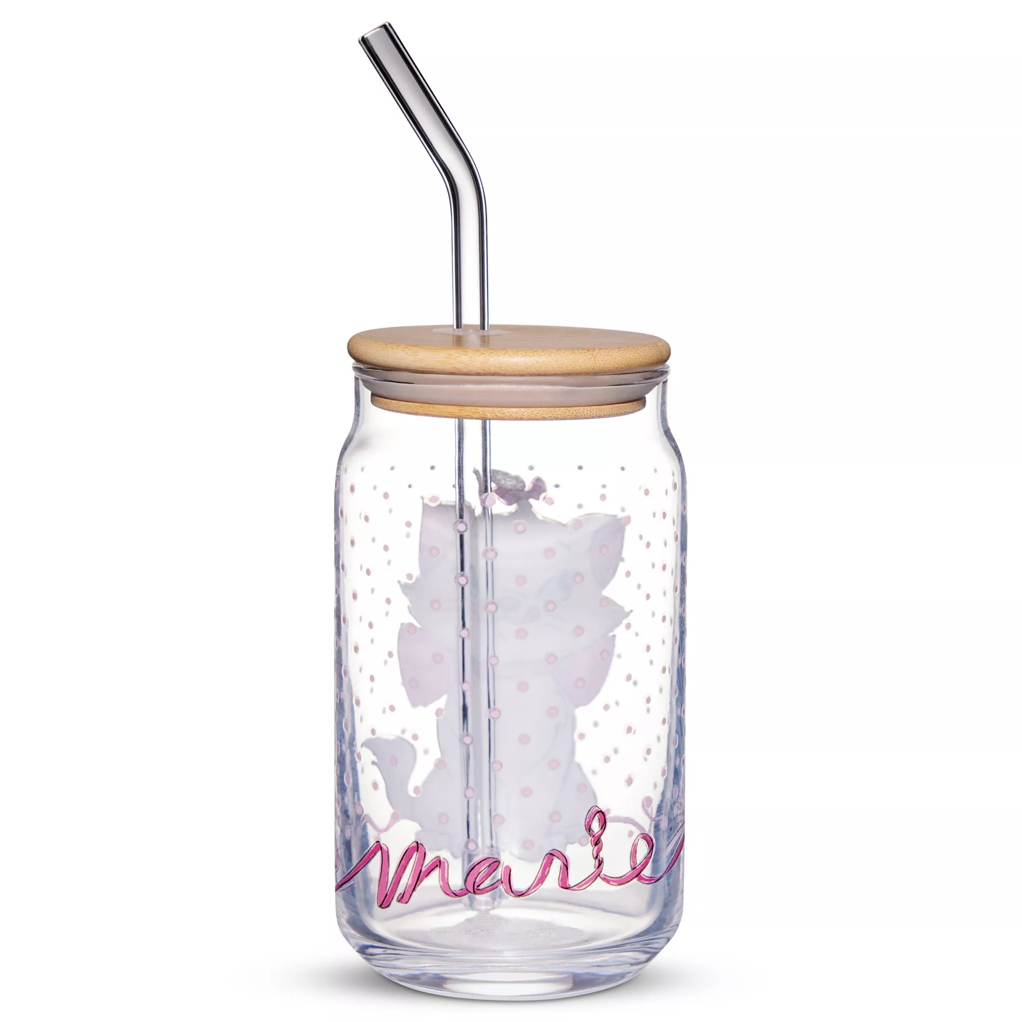 Marie Glass Cup with Straw 16 oz. - Aristocats at Spencer's