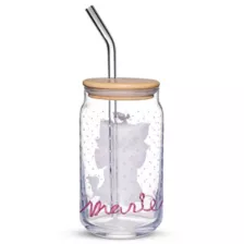 Marie Glass Cup with Straw 16 oz. - Aristocats at Spencer's