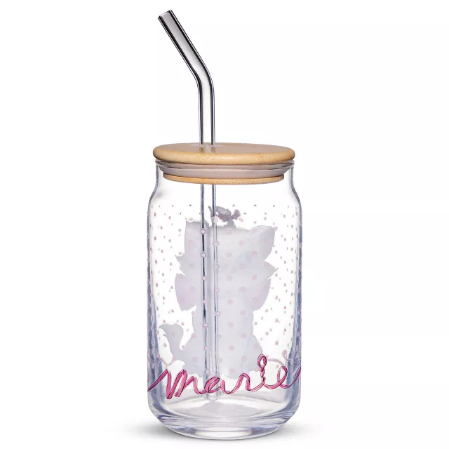 Marie Glass Cup with Straw 16 oz. - Aristocats at Spencer's