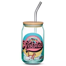 The Aristocats Glass Cup with Straw - 16 oz. at Spencer's