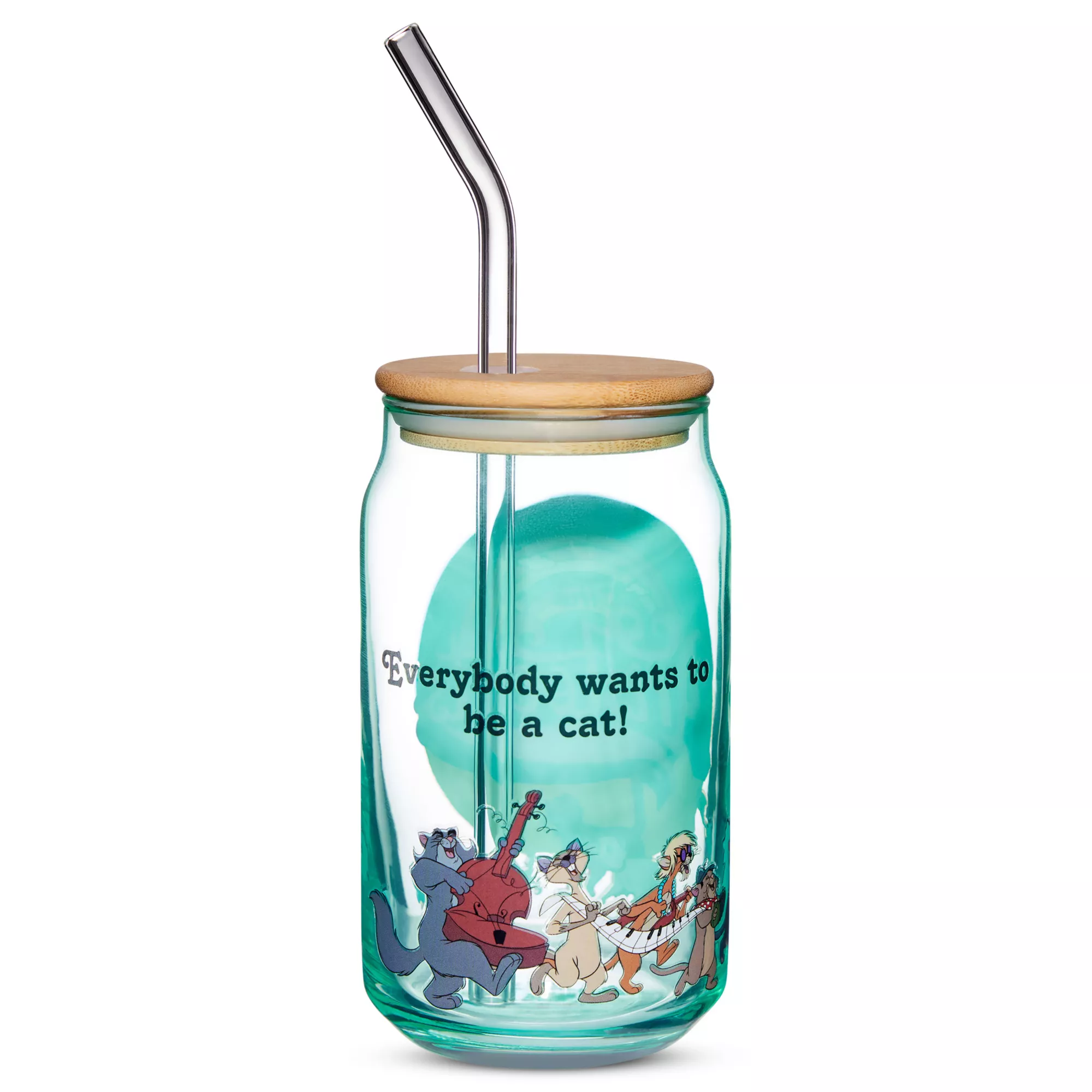 The Aristocats Glass Cup with Straw - 16 oz. at Spencer's