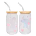 Stitch and Angel Glass Cup with Straw Set 16 oz. - Lilo & Stitch at Spencer's