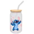 Stitch and Angel Glass Cup with Straw Set 16 oz. - Lilo & Stitch at Spencer's