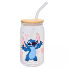 Stitch and Angel Glass Cup with Straw Set 16 oz. - Lilo & Stitch at Spencer's