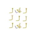 Multi-Pack CZ Butterfly and Flower L-Bend Studs 9 Pack - 20 Gauge at Spencer's