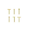 Multi-Pack CZ Trio Spike Gold-Tone Titanium Nose Pins 6 Pack - 18 Gauge at Spencer's