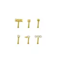 Multi-Pack CZ Trio Spike Gold-Tone Titanium Nose Pins 6 Pack - 18 Gauge at Spencer's