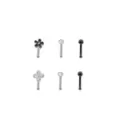 Multi-Pack CZ Black Onyx Flower Nose Pins 6 Pack - 20 Gauge at Spencer's