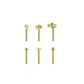 Multi-Pack CZ Gold-Toned Mushroom Nose Pins 6 Pack - 18 Gauge at Spencer's