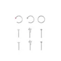 Multi-Pack CZ Titanium Sword Nose Pins and Hoops 9 Pack - 18 Gauge at Spencer's