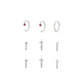 Multi-Pack CZ Titanium Sword Nose Pins and Hoops 9 Pack - 18 Gauge at Spencer's