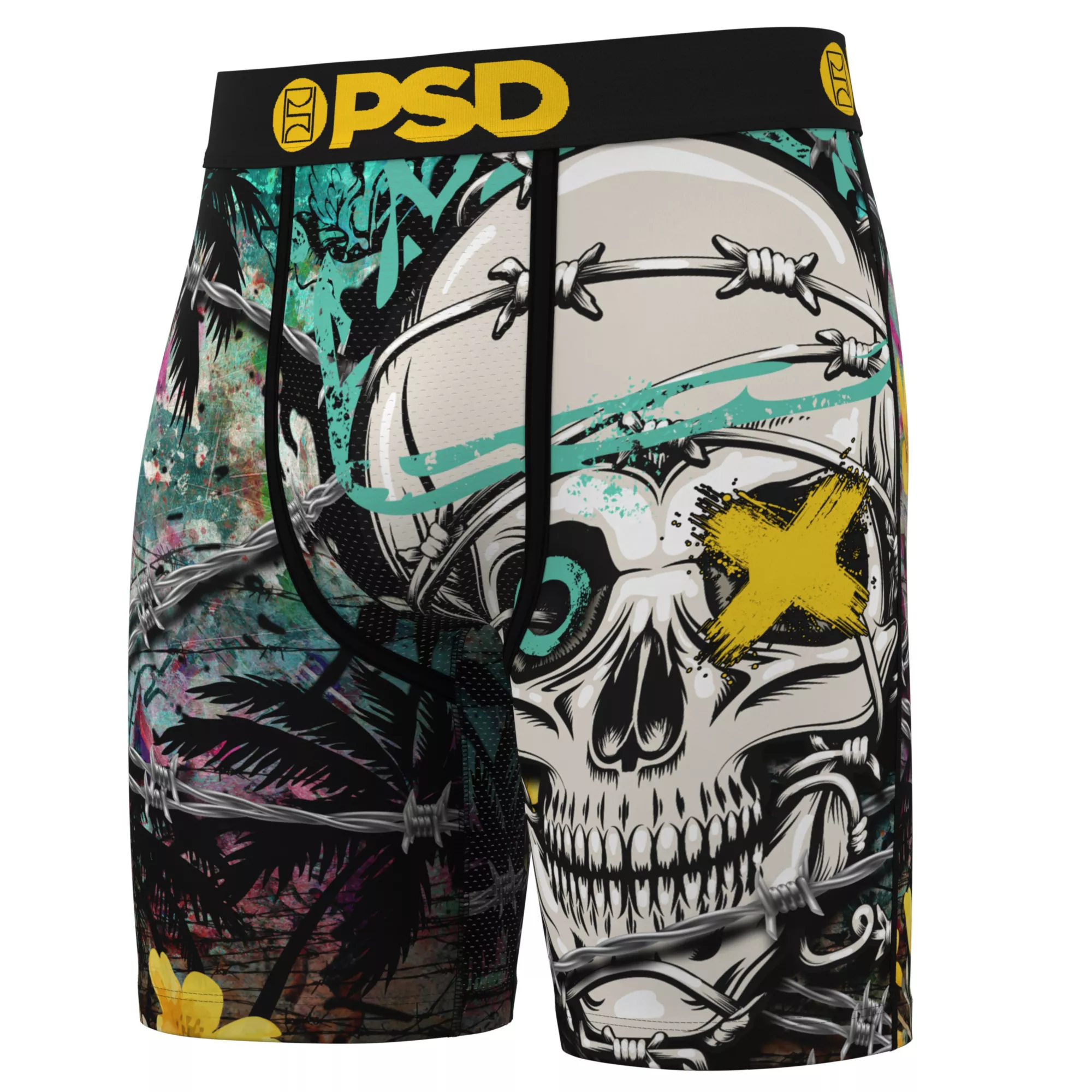 PSD Skull Barbed Wire Boxer Briefs at Spencer's