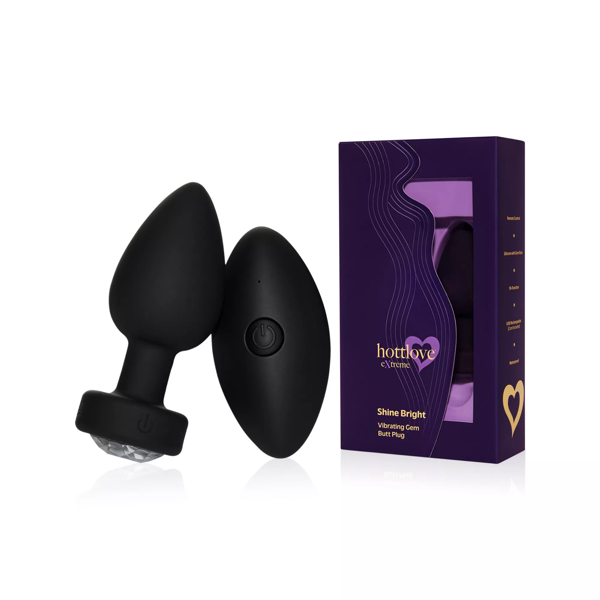Shine Bright Vibrating Butt Plug Black - Hott Love Extreme at Spencer's