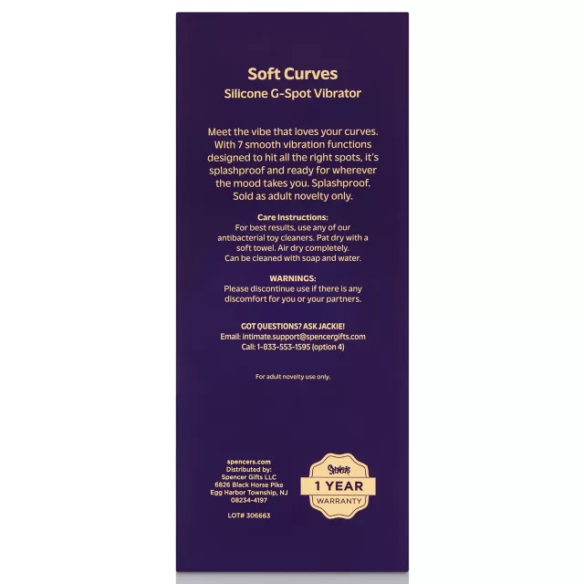 Hott Love Soft Curves G-Spot Vibrator at Spencer's