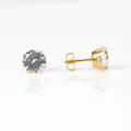 CZ Round Gold Plated Stud Earrings - 20 Gauge at Spencer's