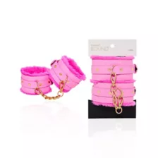 Hot Pink Fur Cuffs - Pleasure Bound at Spencer's
