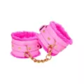 Hot Pink Fur Cuffs - Pleasure Bound at Spencer's