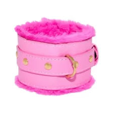 Hot Pink Fur Cuffs - Pleasure Bound at Spencer's