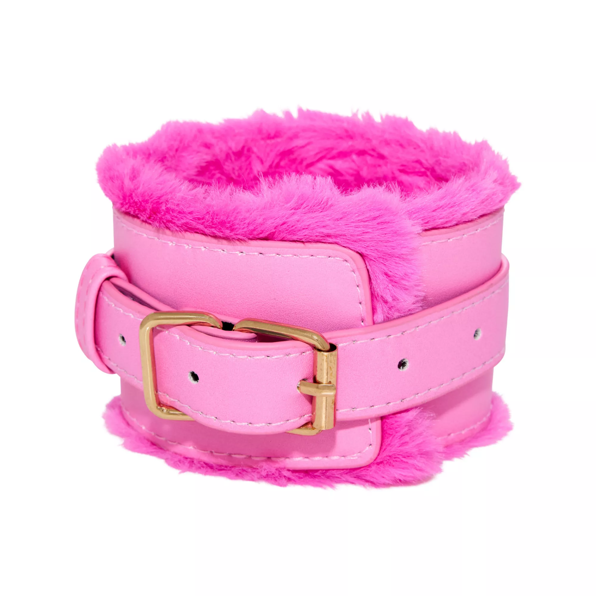Hot Pink Fur Cuffs - Pleasure Bound at Spencer's