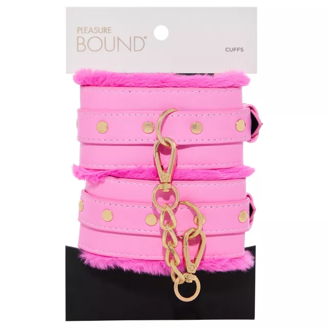 Hot Pink Fur Cuffs - Pleasure Bound at Spencer's