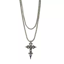 Multi-Pack Aurora Borealis-Effect Skeleton Gothic Cross Chain Necklaces - 2 Pack at Spencer's
