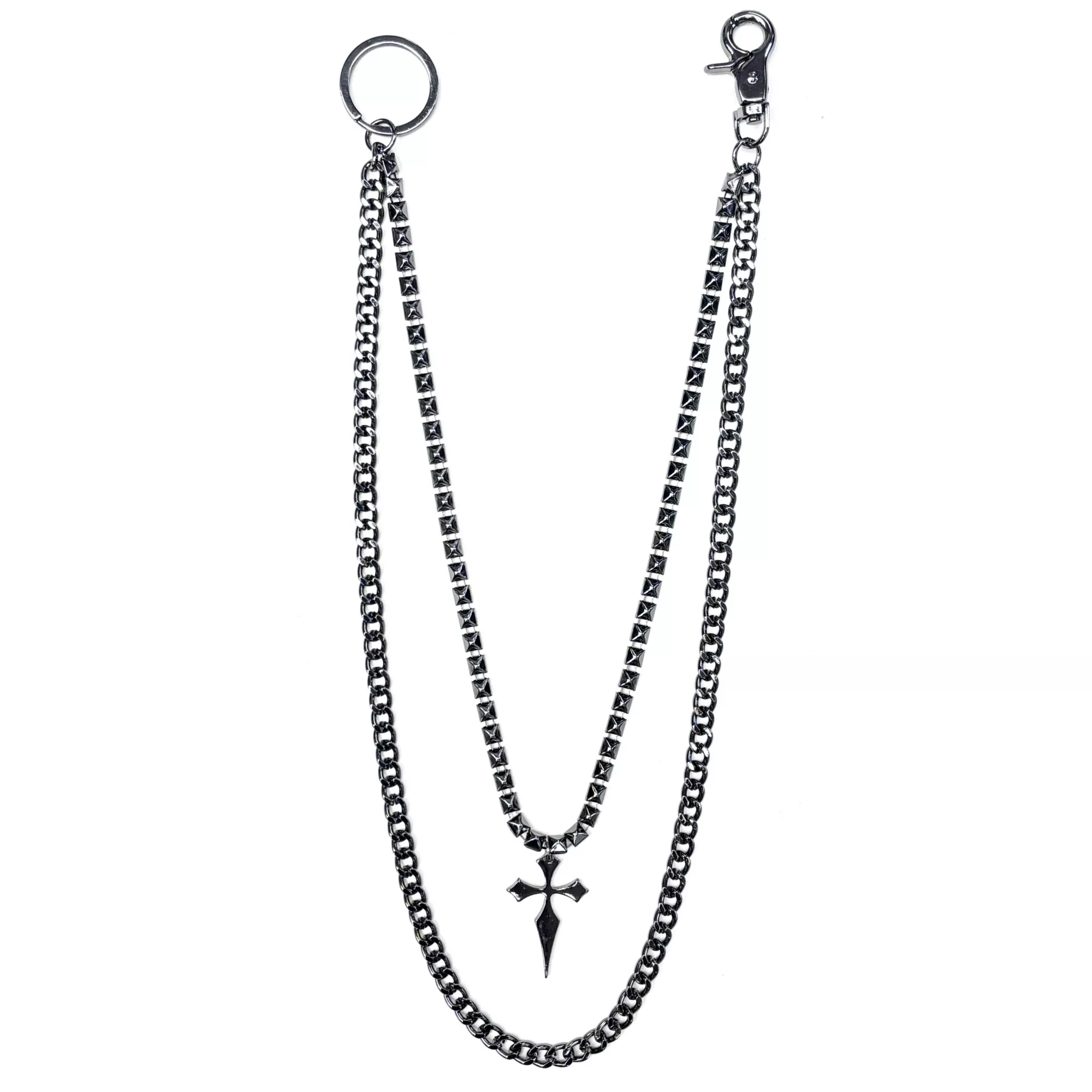 Hematite Cross Wallet Chain at Spencer's