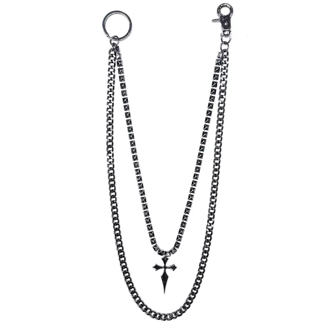 Hematite Cross Wallet Chain at Spencer's