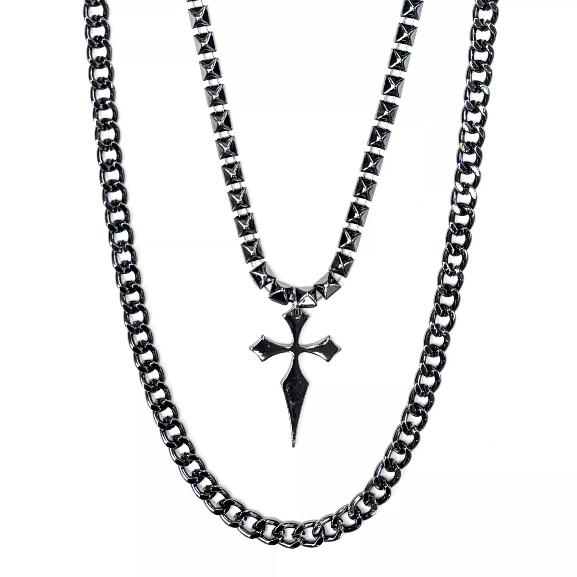 Hematite Cross Wallet Chain at Spencer's