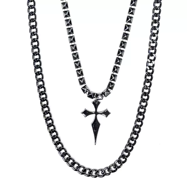 Hematite Cross Wallet Chain at Spencer's