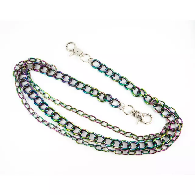 3-Row Anodized Wallet Chain at Spencer's