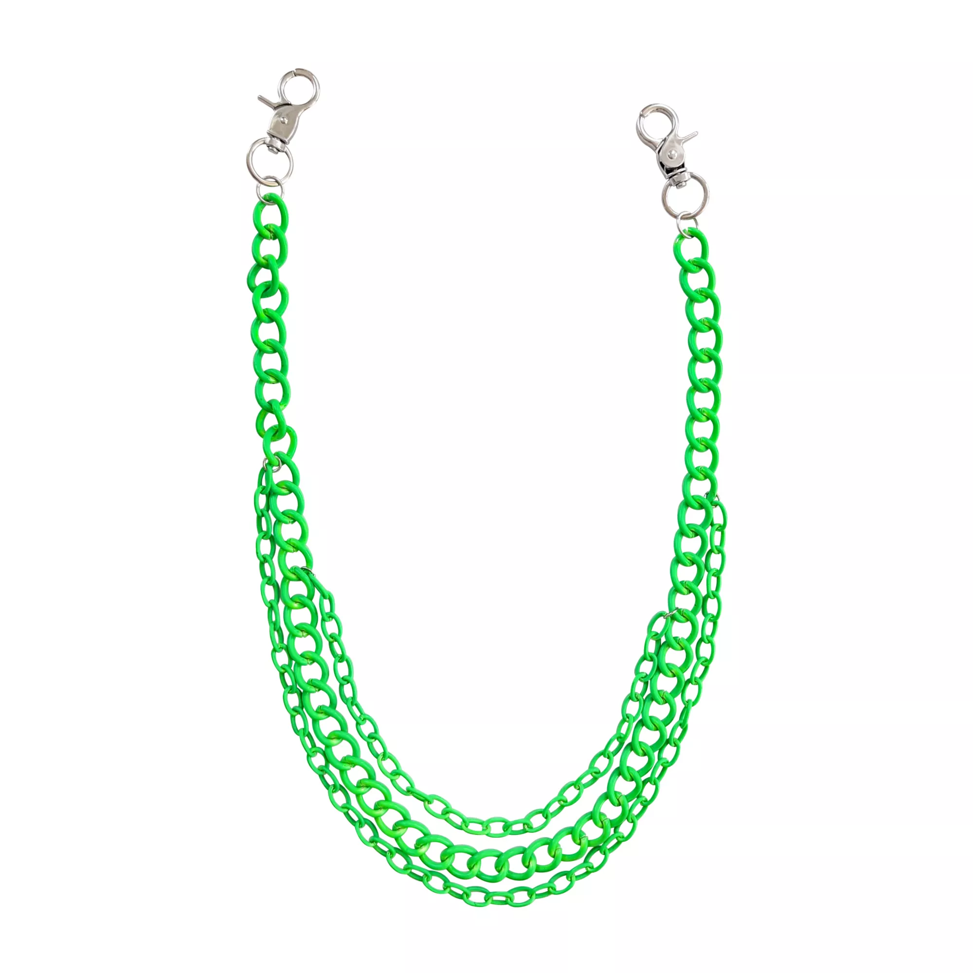 3 Row Neon Green Wallet Chain at Spencer's