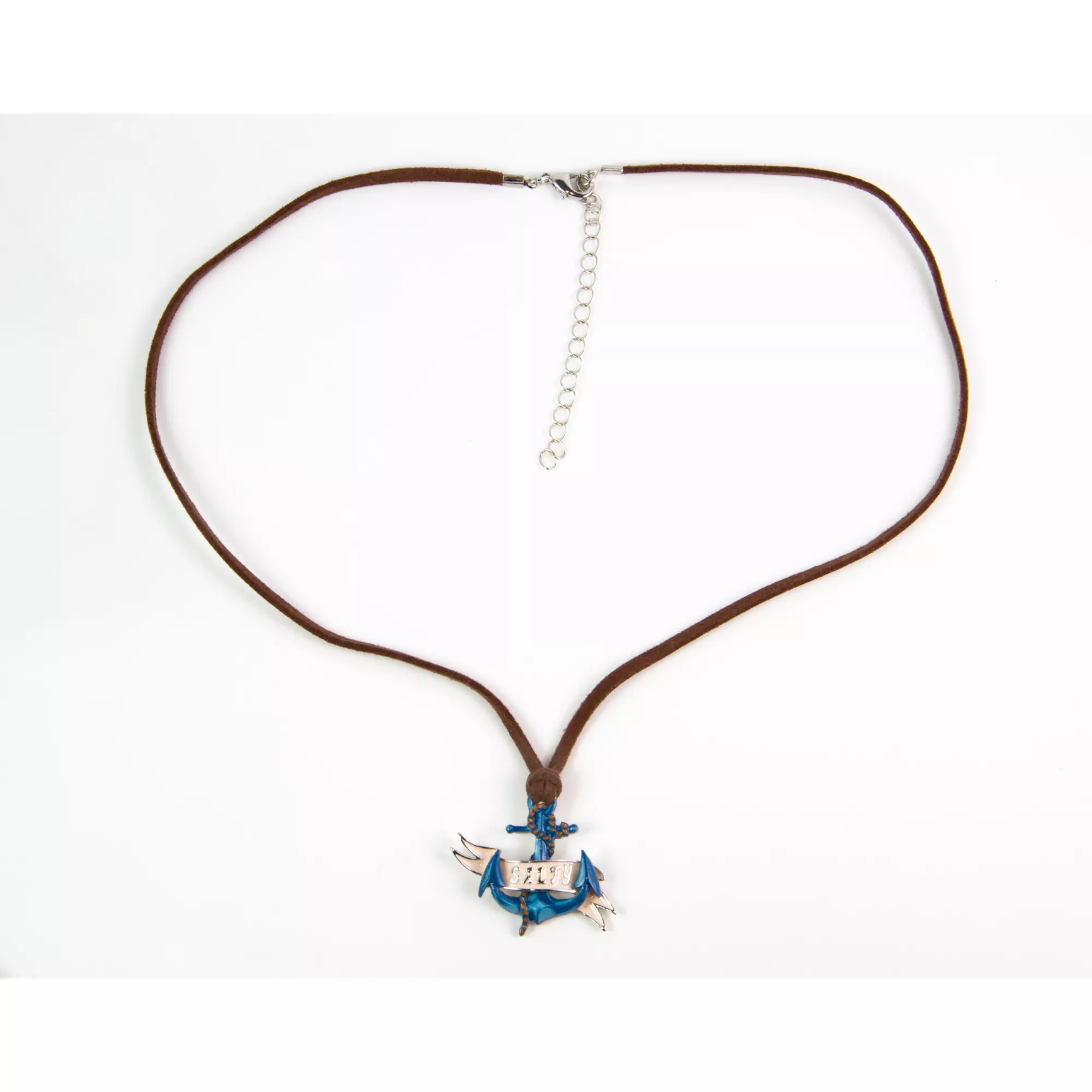 Salty Anchor Cord Necklace at Spencer's