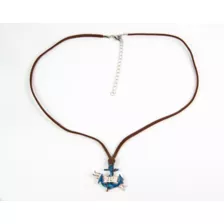 Salty Anchor Cord Necklace at Spencer's