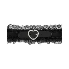 Black Lace Heart Buckle Leg Garters at Spencer's