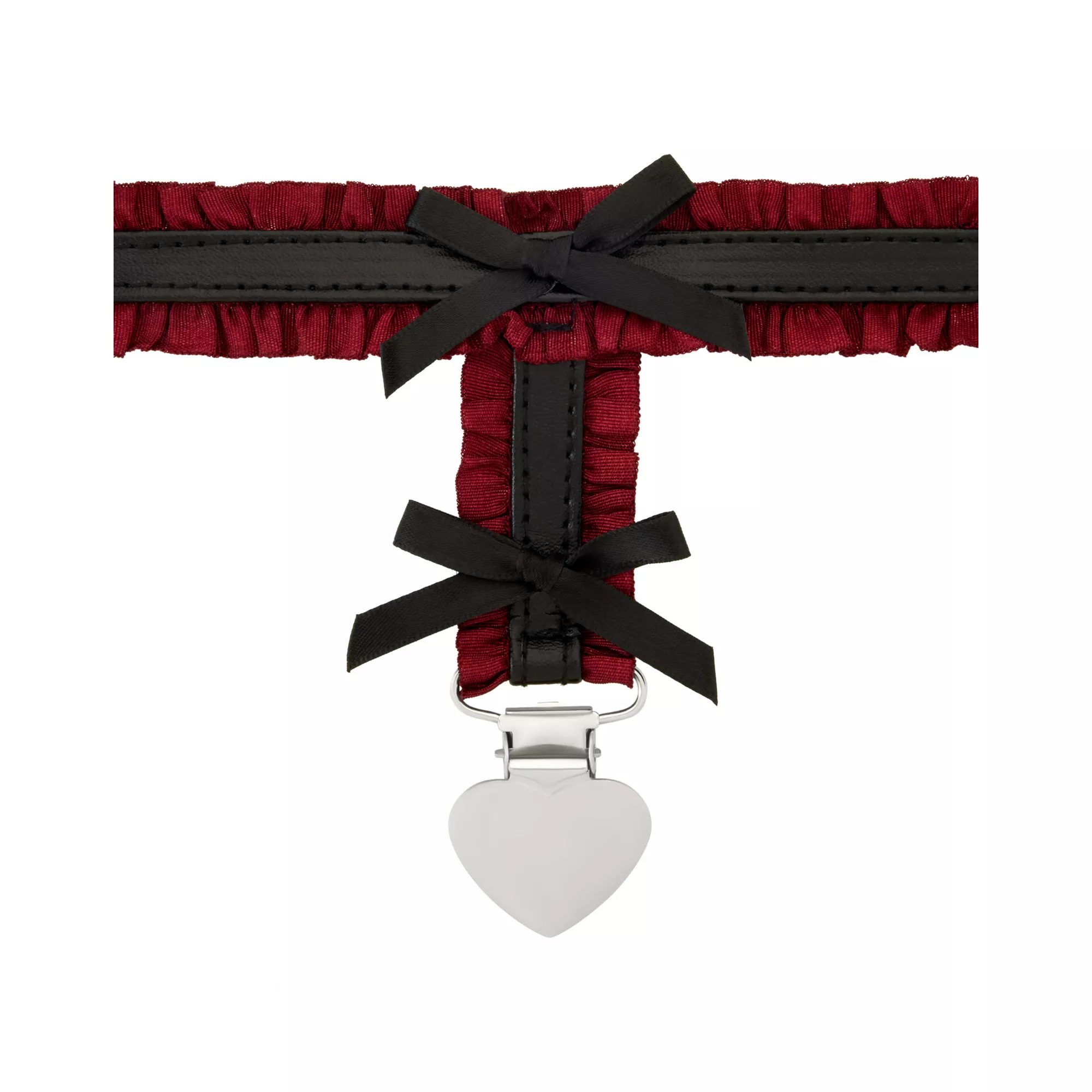 Black Bow Red Frill Leg Garters at Spencer's