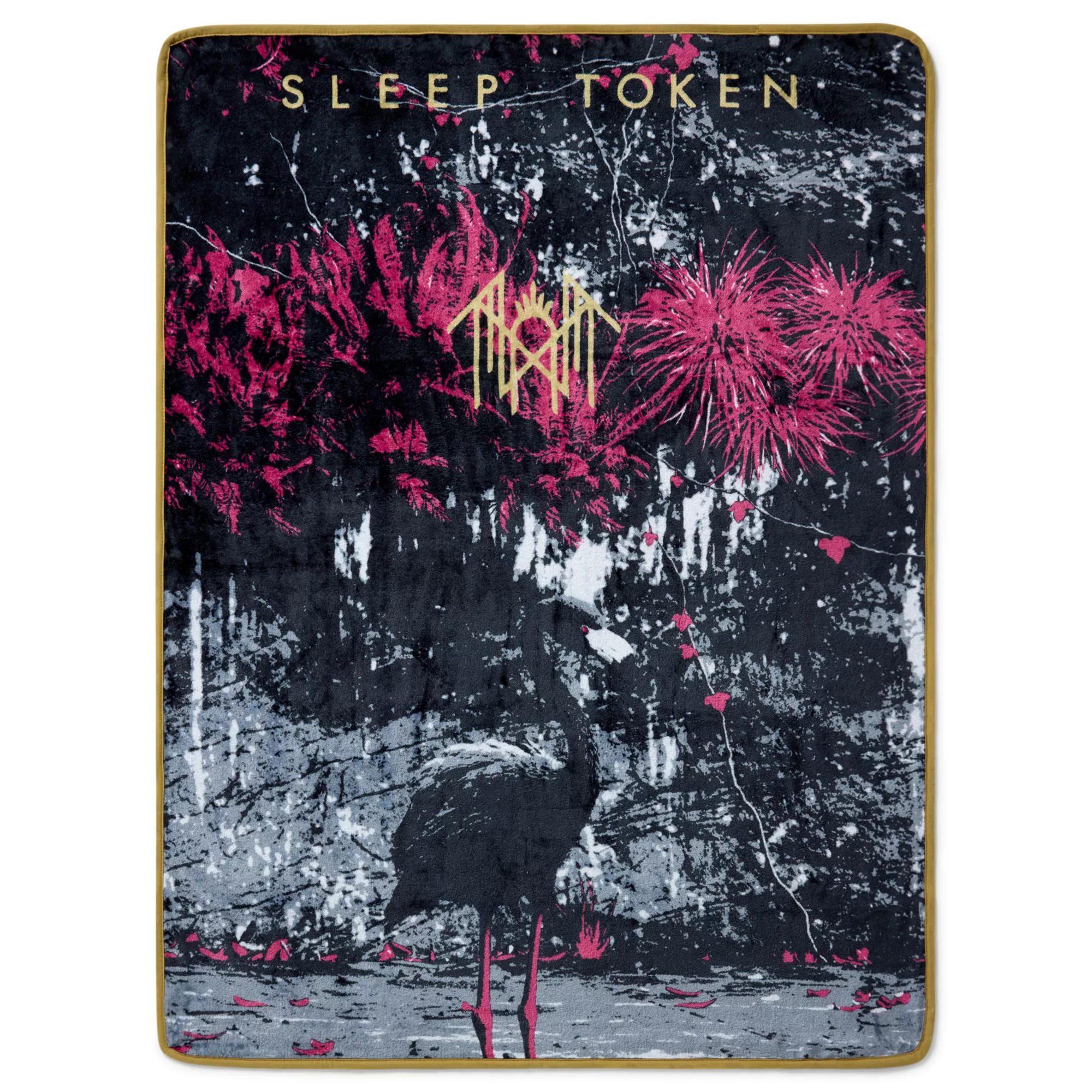 Sleep Token Even in Arcadia Black Flamingo Fleece Blanket