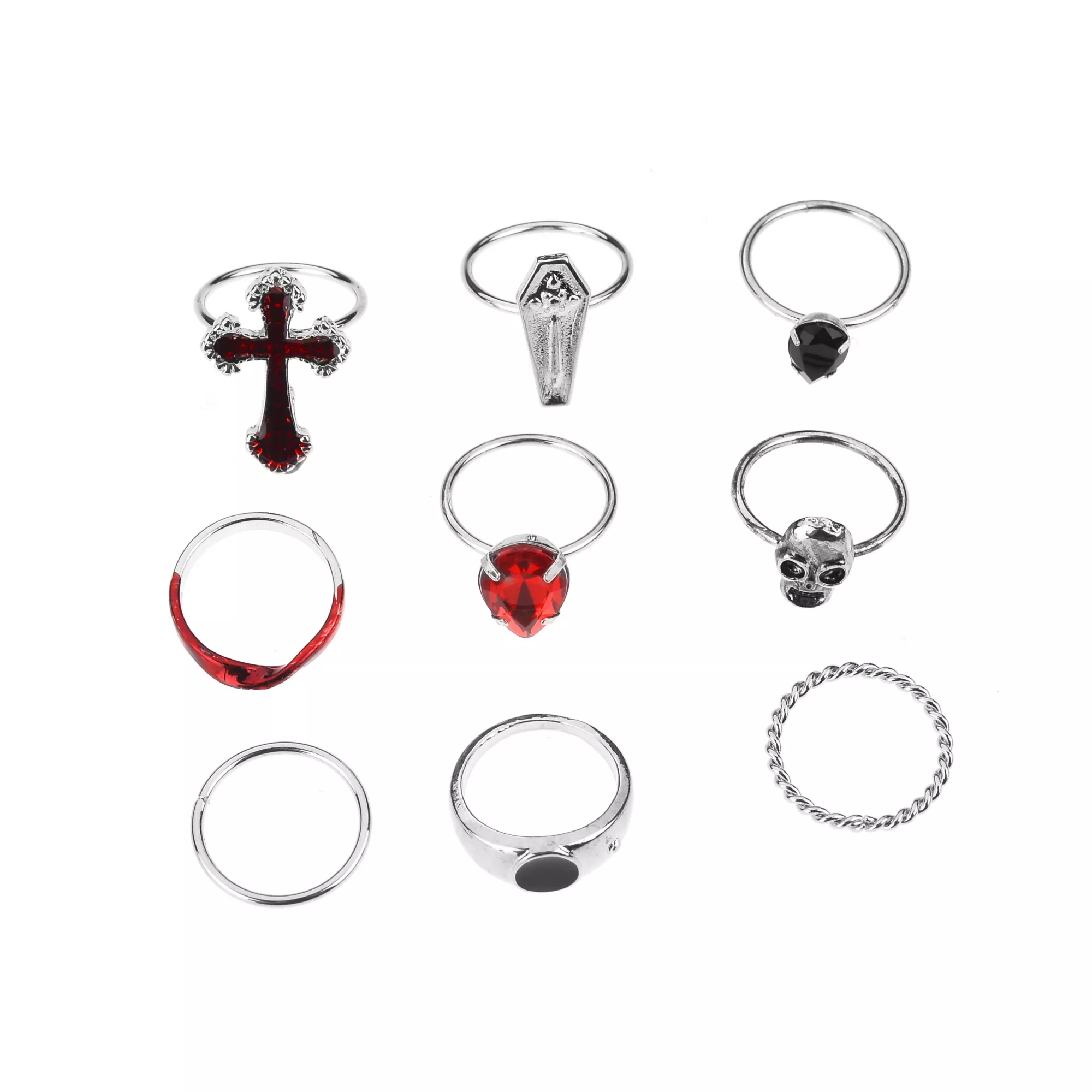 Multi-Pack Red Cross Blood Rings - 9 Pack