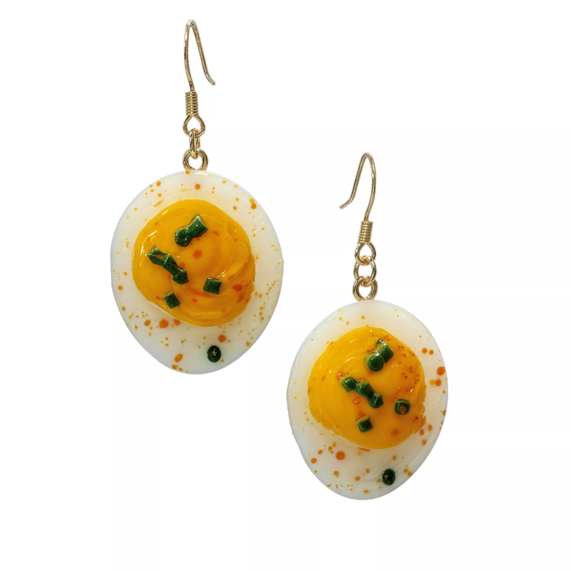 Deviled Eggs Dangle Earrings - 18 Gauge