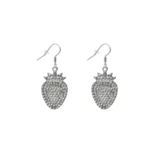 Diamante Strawberry Dangle Earrings at Spencer's