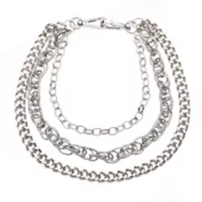 Silver 3 Row Wallet Chain at Spencer's