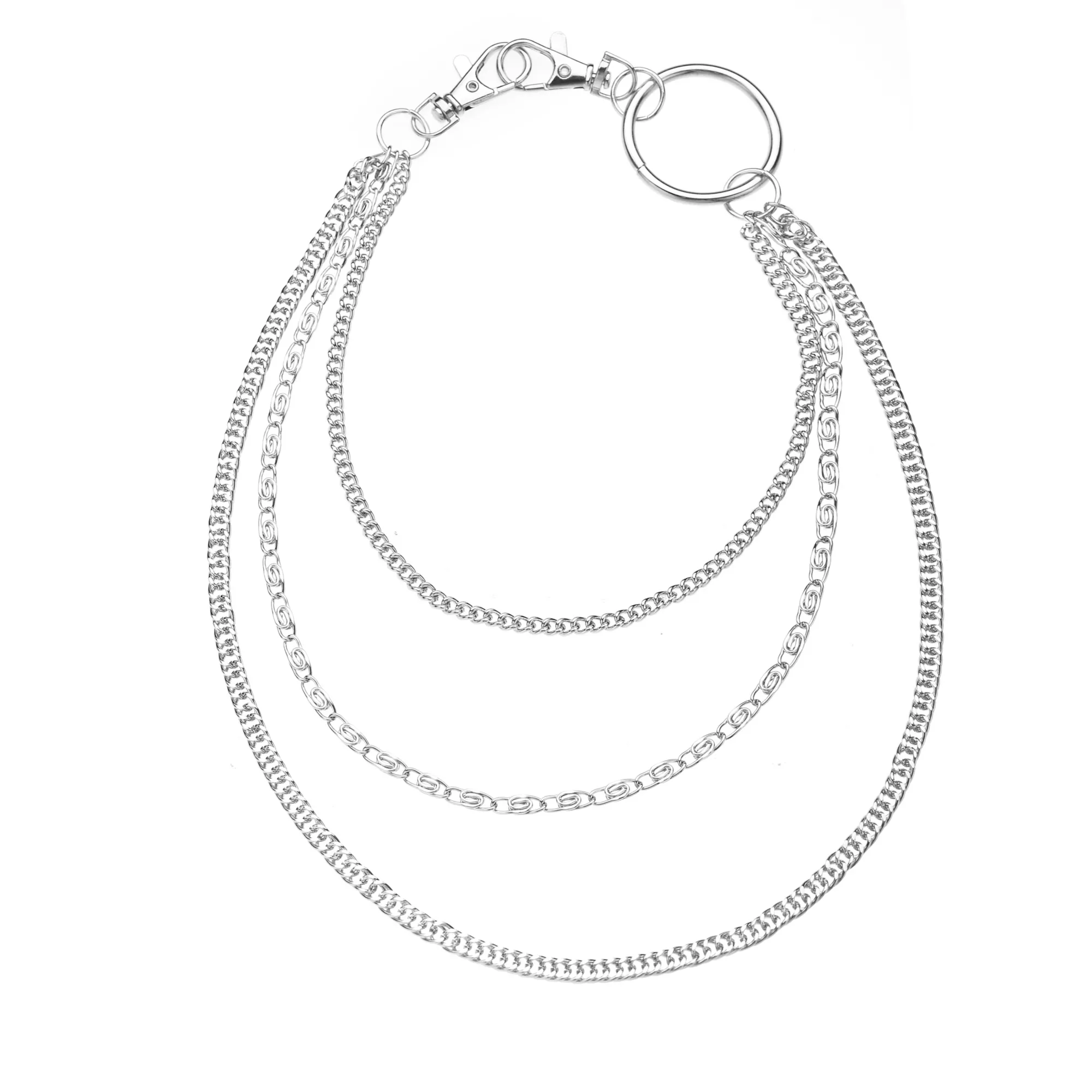 Silver 3-Row O-Ring Wallet Chain at Spencer's