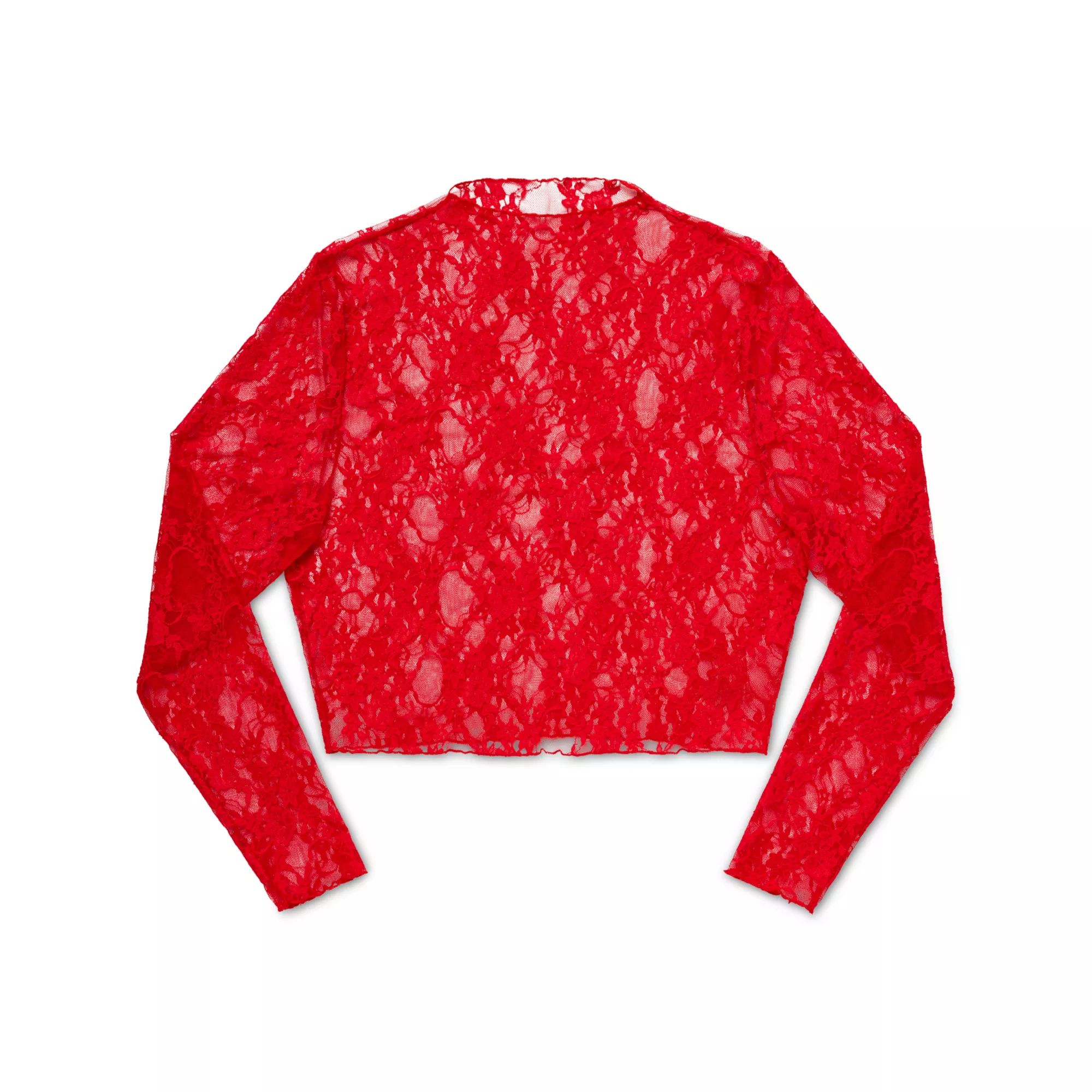 Red Lace Long Sleeve Top