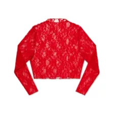 Red Lace Long Sleeve Top