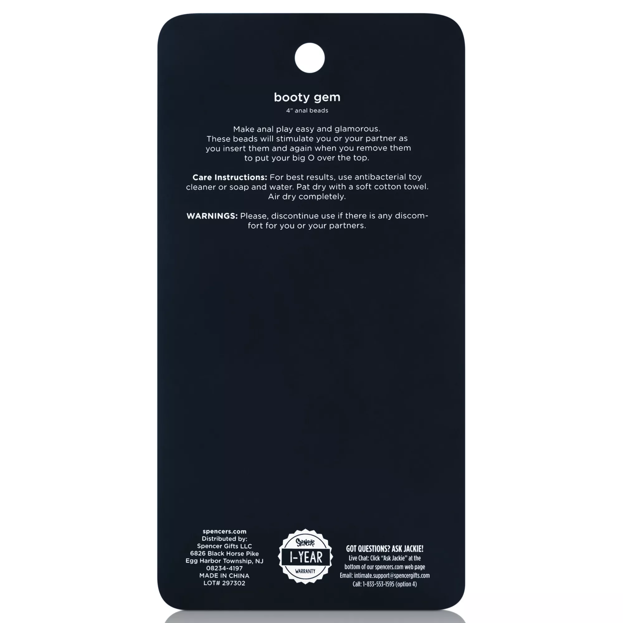 Booty Gem Anal Beads 4 Inch - Hott Love at Spencer's