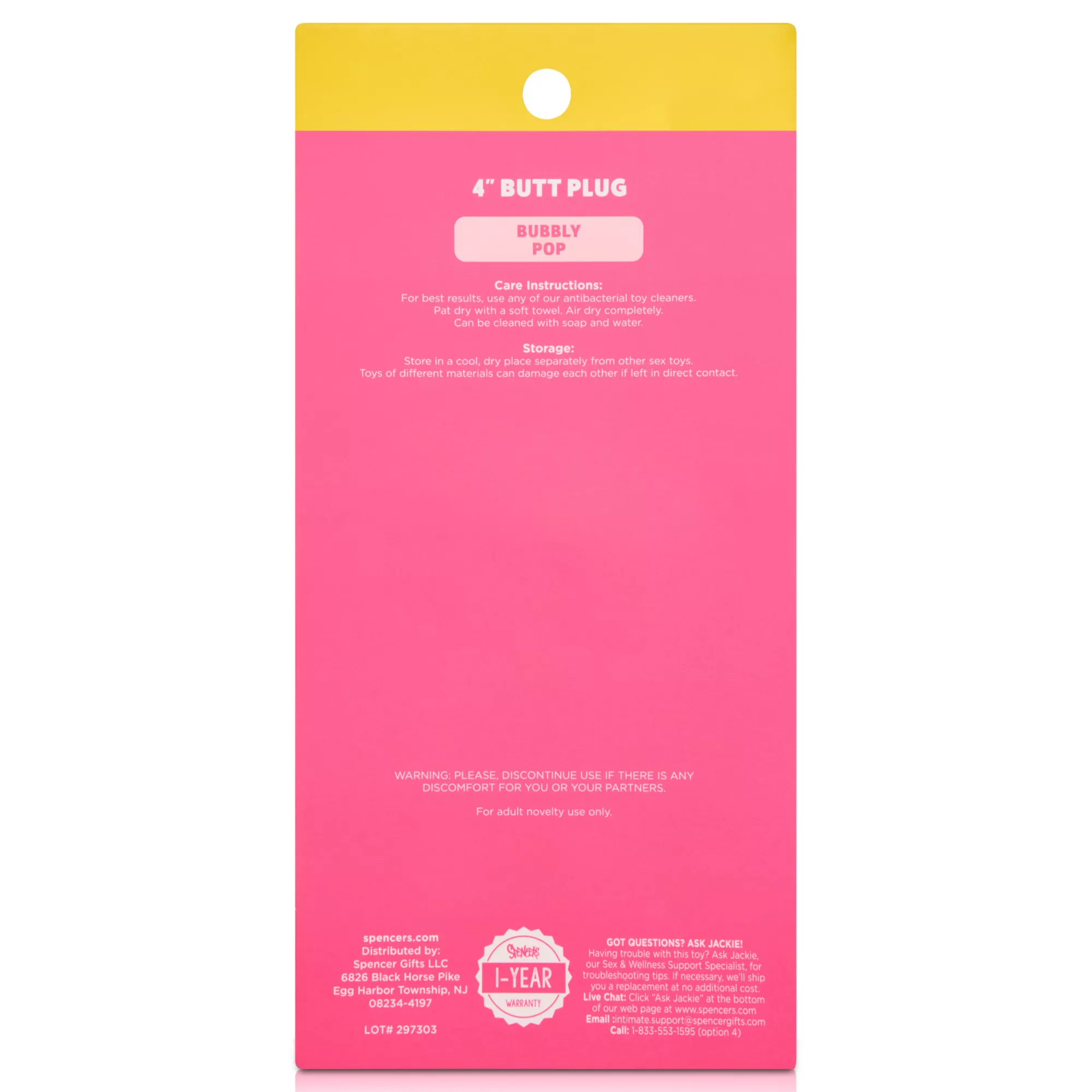 Bubbly Pop Butt Plug 3.5 Inch - good D at Spencer's