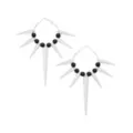 Black and Silver-Tone Spike Hoop Earrings at Spencer's