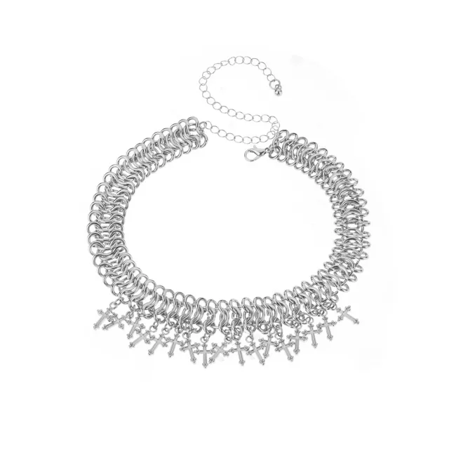 Safety Pin Cross Chain Necklace at Spencer's