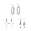 Multi-Pack Cross Razor Skeleton Dangle Earrings - 3 Pair at Spencer's