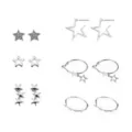 Multi-Pack Star Stud and Hoop Earrings - 6 Pair at Spencer's